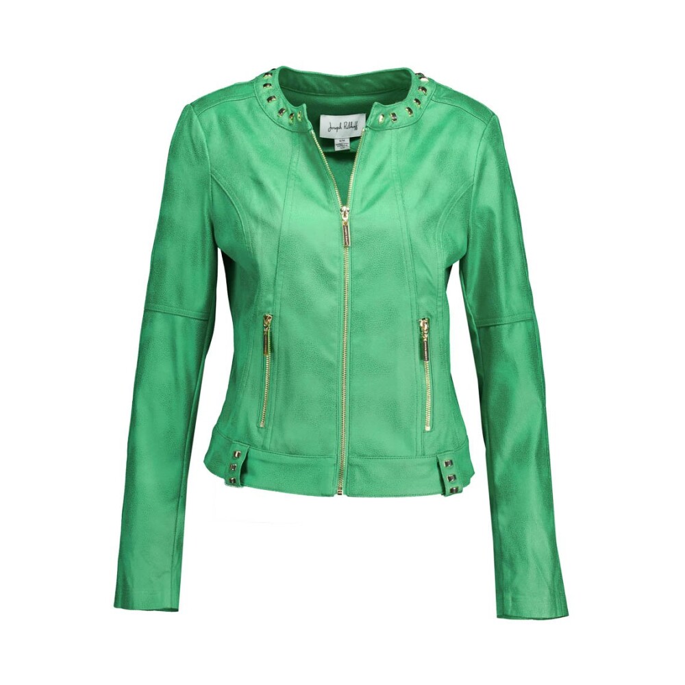 Light green leather outlet jacket