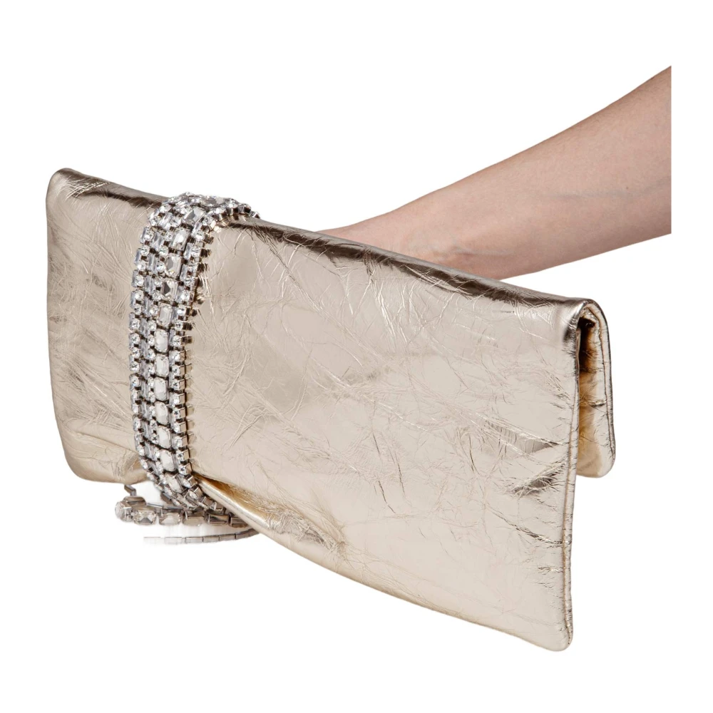 Jimmy Choo Vintage Leren Clutch met Kristallen Yellow Dames