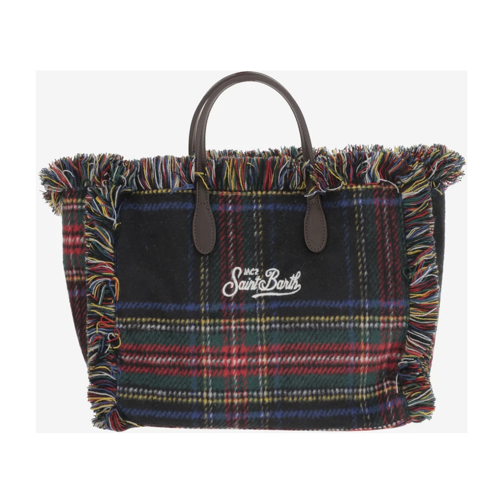 MC2 Saint Barth Geruite Patroon Colette Tas met Franje Randen Multicolor Dames