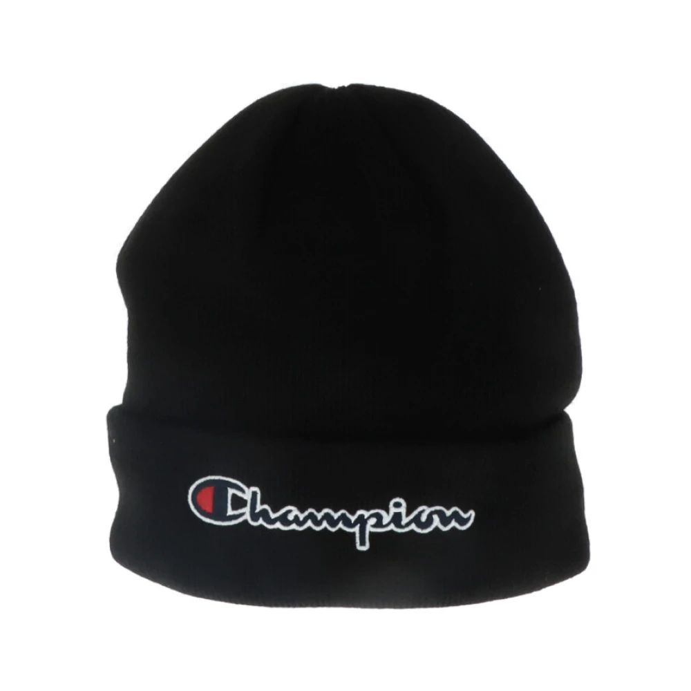 Champion Women's Black Printed Acrylic Beanie For