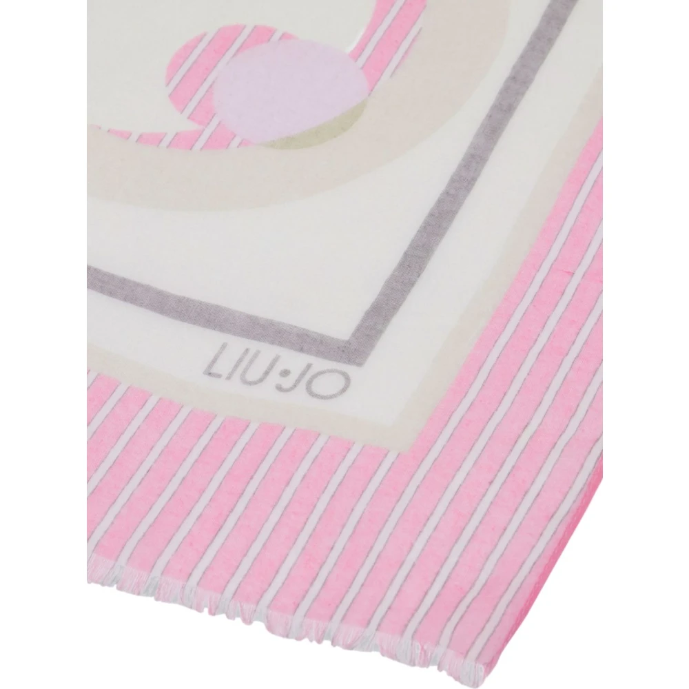 Liu Jo Gedrukte Mix Stola Sjaal Pink Dames