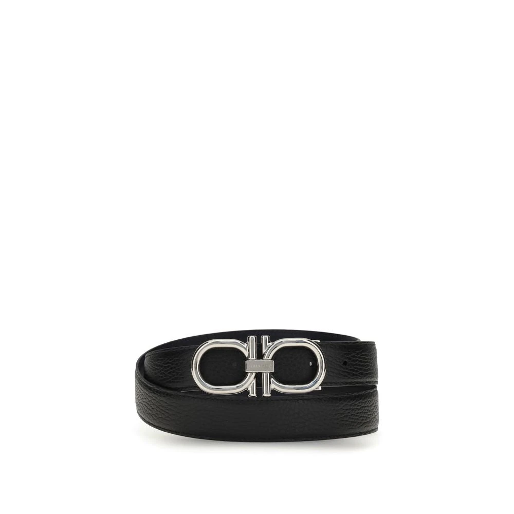 Ferragamo Black Reversible Gancini Belt - Male - Belts - 95 Cm - Accessories