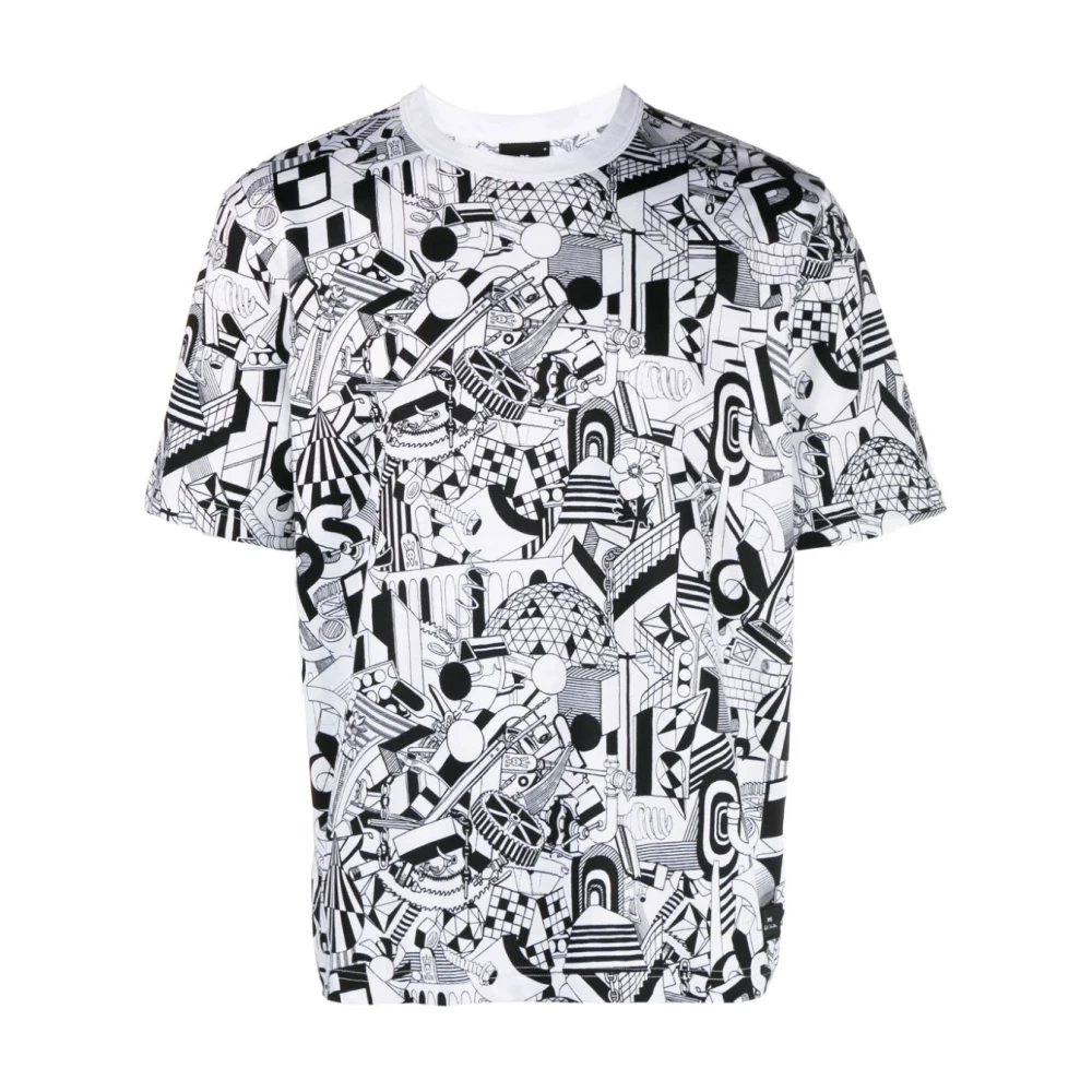 PS By Paul Smith Grafisch Print T-shirt in Wit White Heren