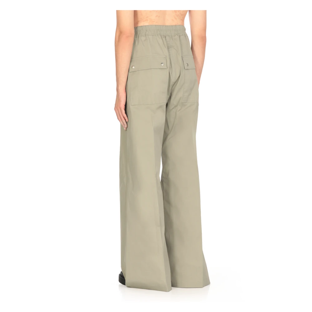Rick Owens Groene katoenen broek met elastische tailleband en trekkoorden Green Heren