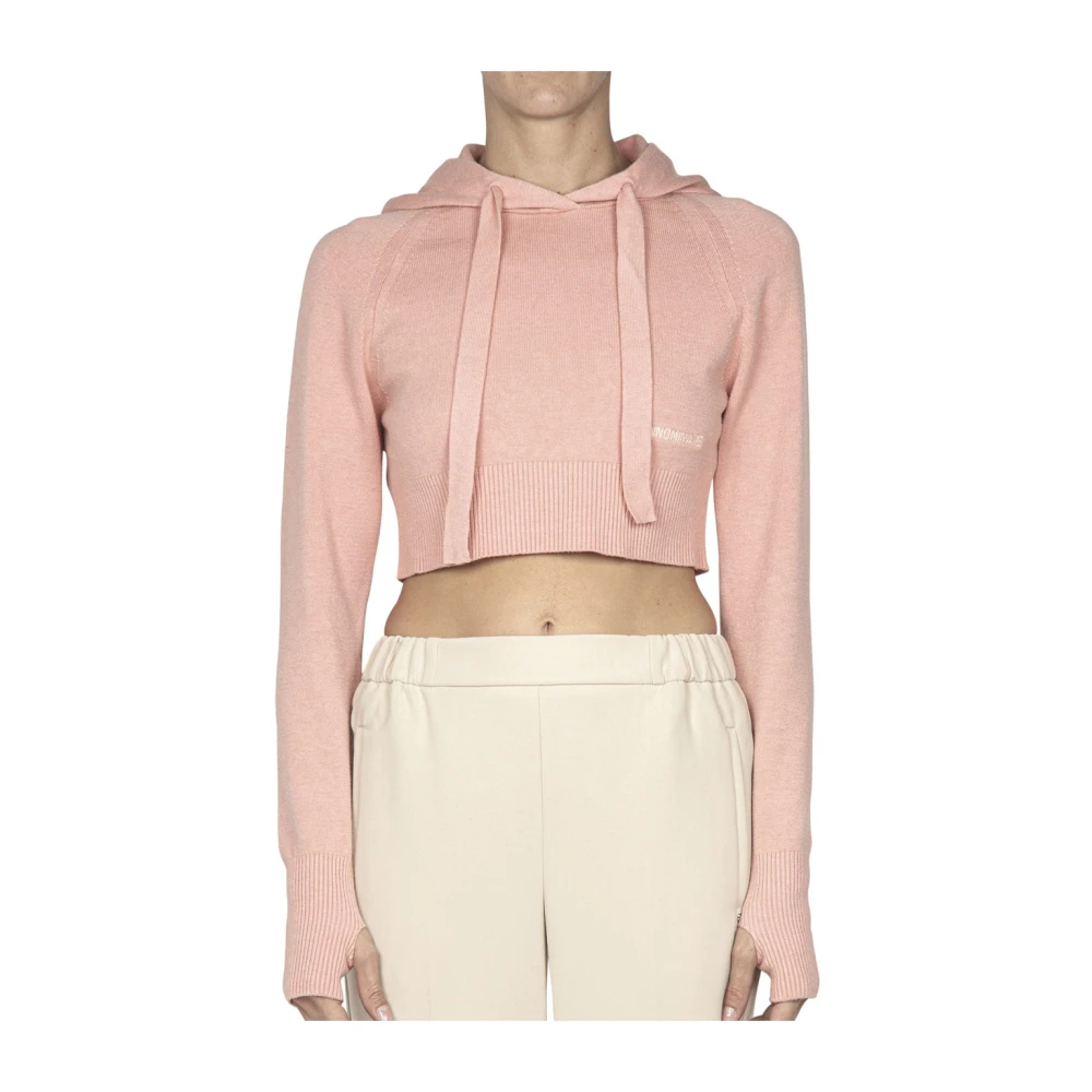 Hinnominate Korte hoodie met borduurwerk aan de voorkant Pink Dames