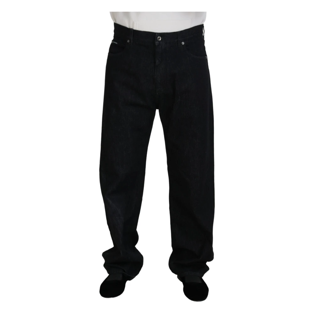 Dolce & Gabbana Men's Black Washed Denim Pants Luxe Cotton