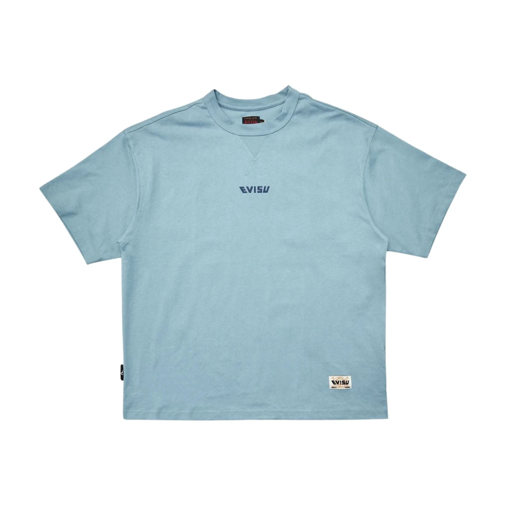 Evisu Virtual Vacation Print Blauw T-Shirt Blue Heren