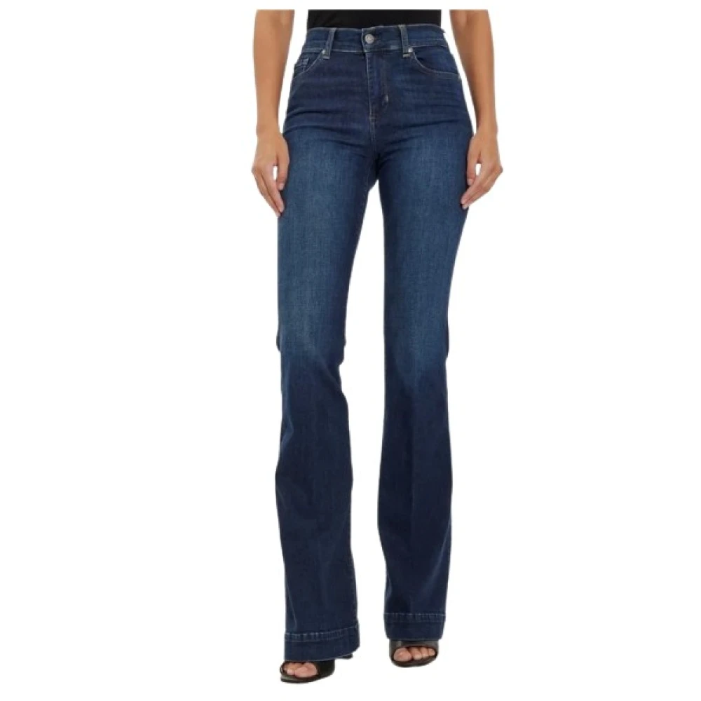 Liu Jo Flared high waist jeans met strass Blue Dames