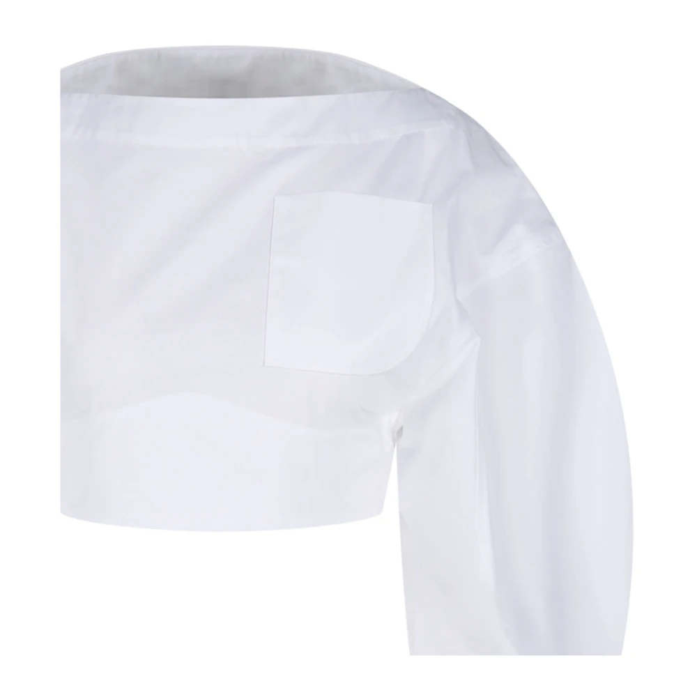 Jacquemus Witte Katoenen Overhemd Jas White Dames
