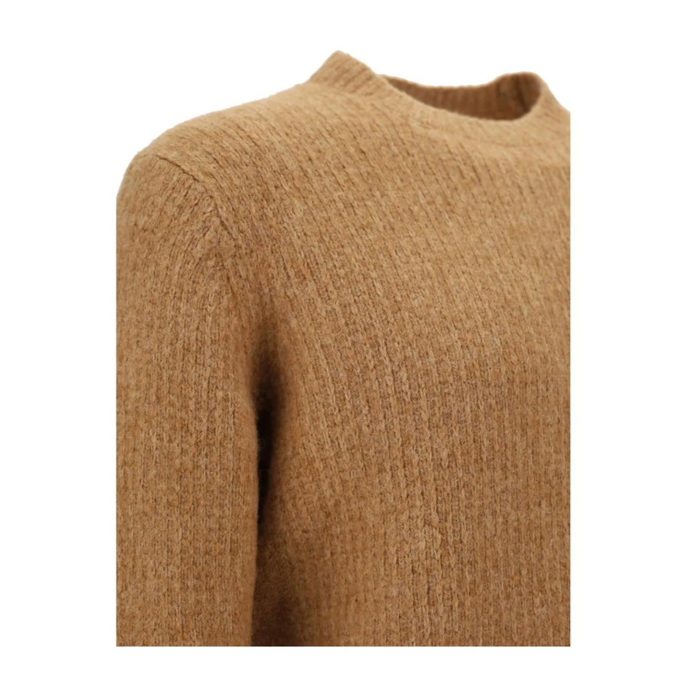 Sunflower Melange Ribgebreide Trui met Yak en Alpaca Brown Heren