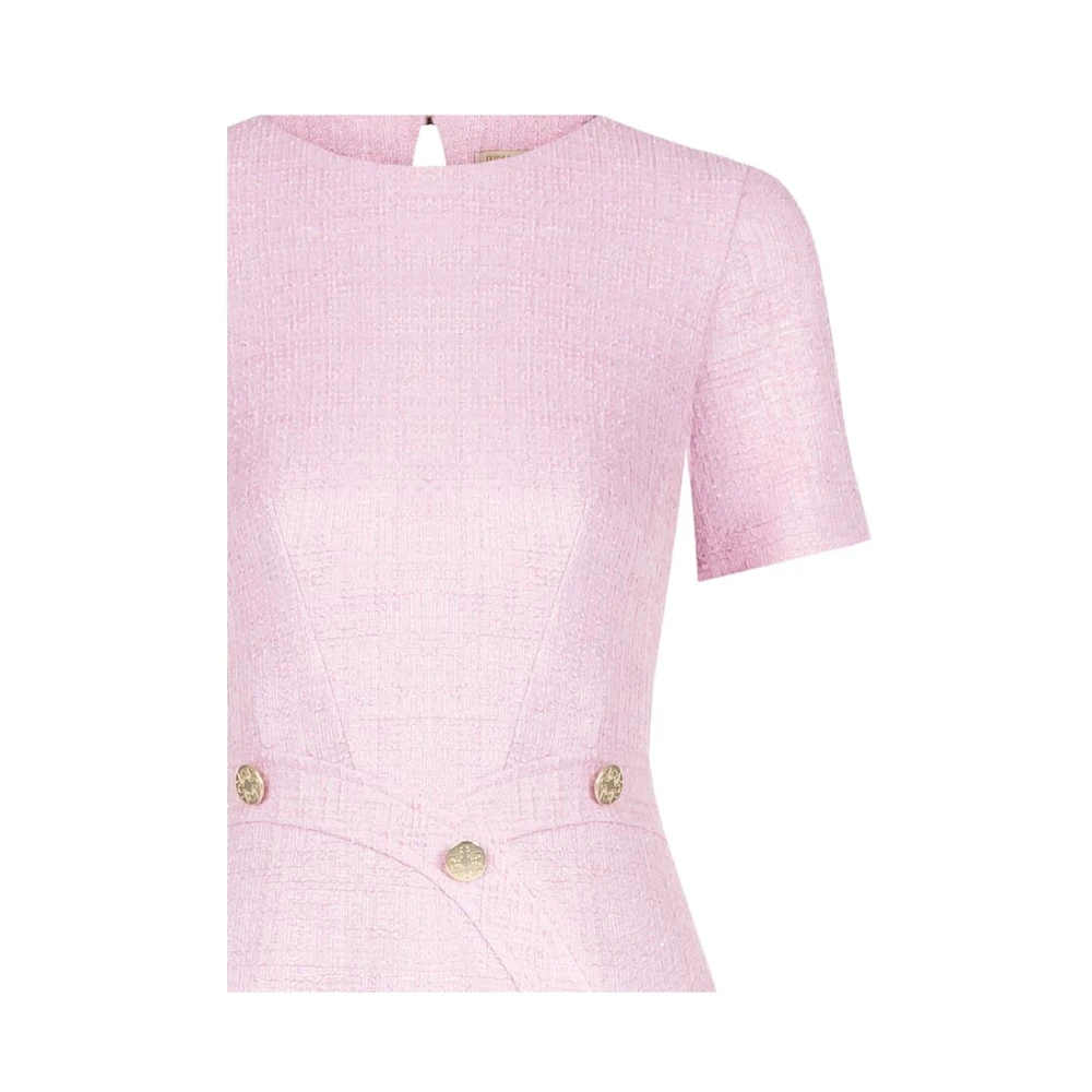 RINASCIMENTO Tweed jurk met lurex draden Cfc0118602003 Pink Dames