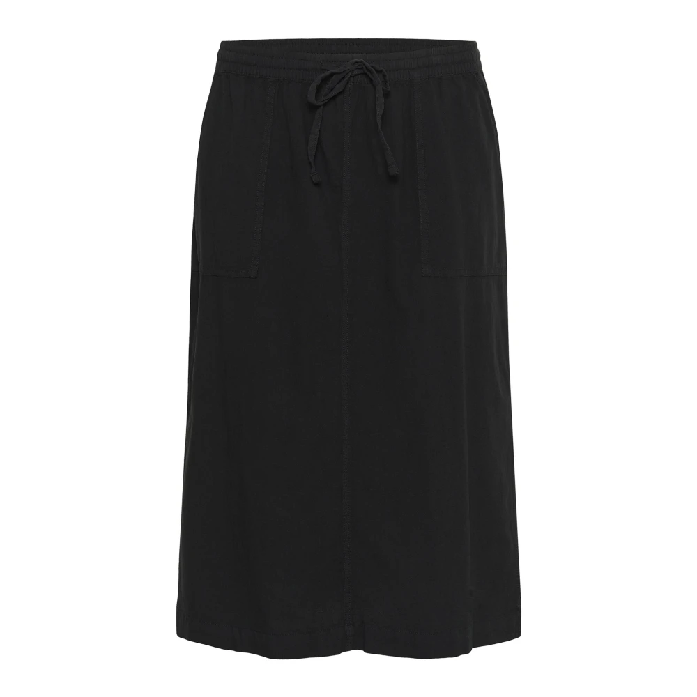 Kaffe Curve Women's Black Deep Skirt With Side Slits