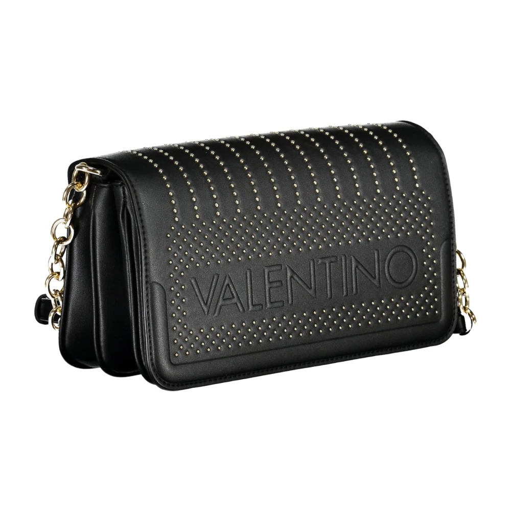 Valentino by Mario Valentino Zwarte Crossbody Tas met Ketting en Rits Black Dames