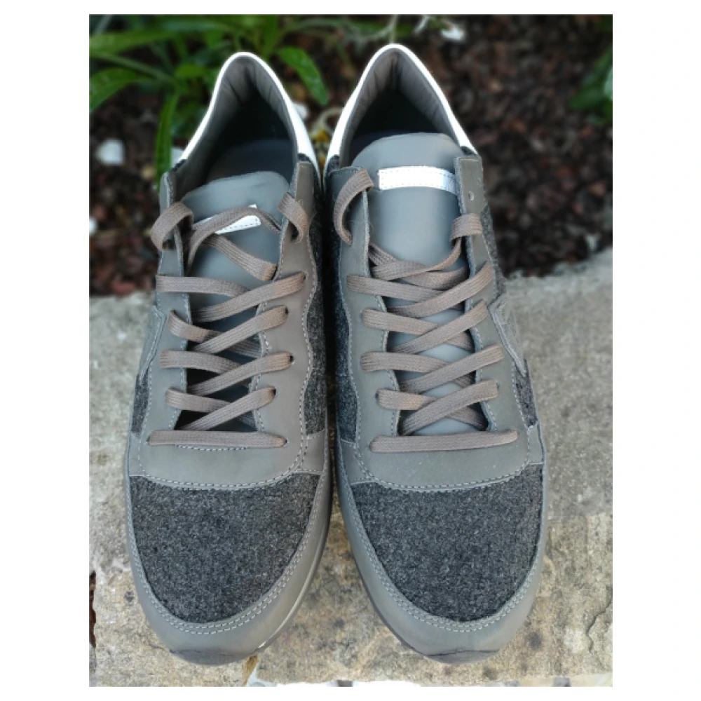 Philippe Model Tropez Heren Sneakers met Bouclé Stof Gray Heren