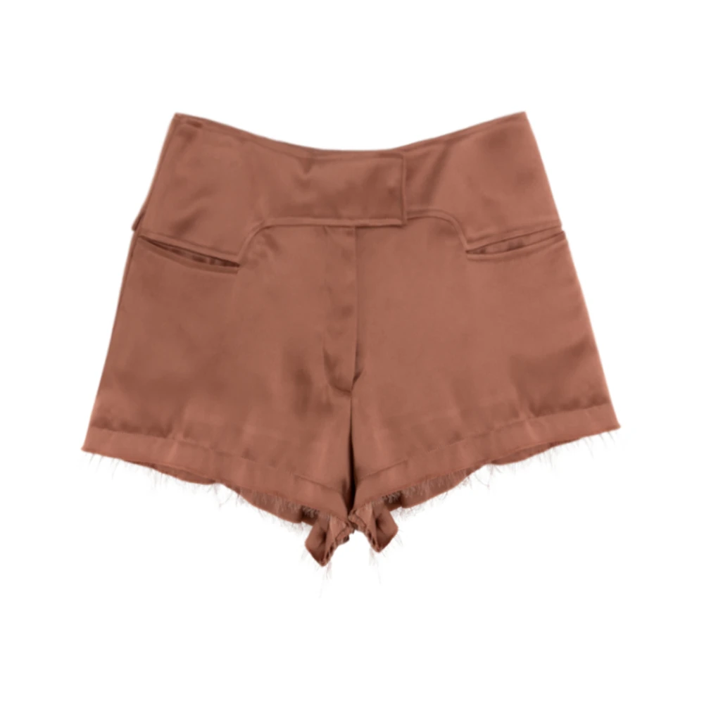 Tom Ford Women's Pink Silk Blend Shorts In Antique