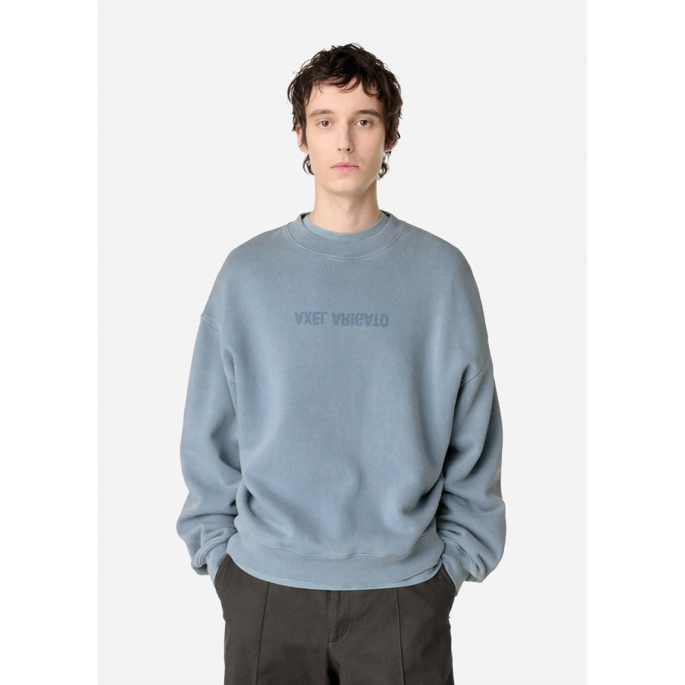 Axel Arigato Distort Washed Sweatshirt Blue Heren