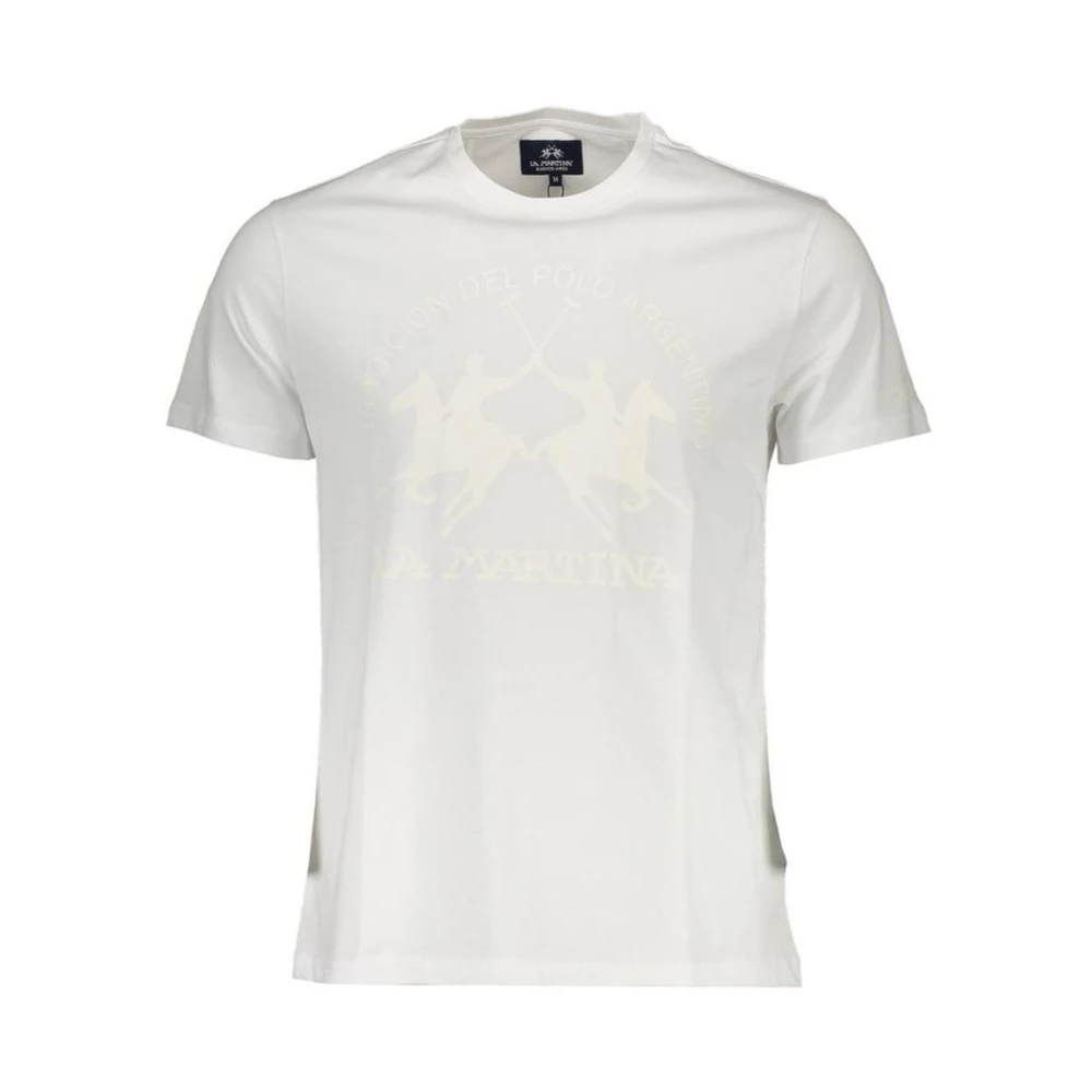 La Martina Men's White Crest Polo Player Tee - T-Shirts - 2XL- Tops