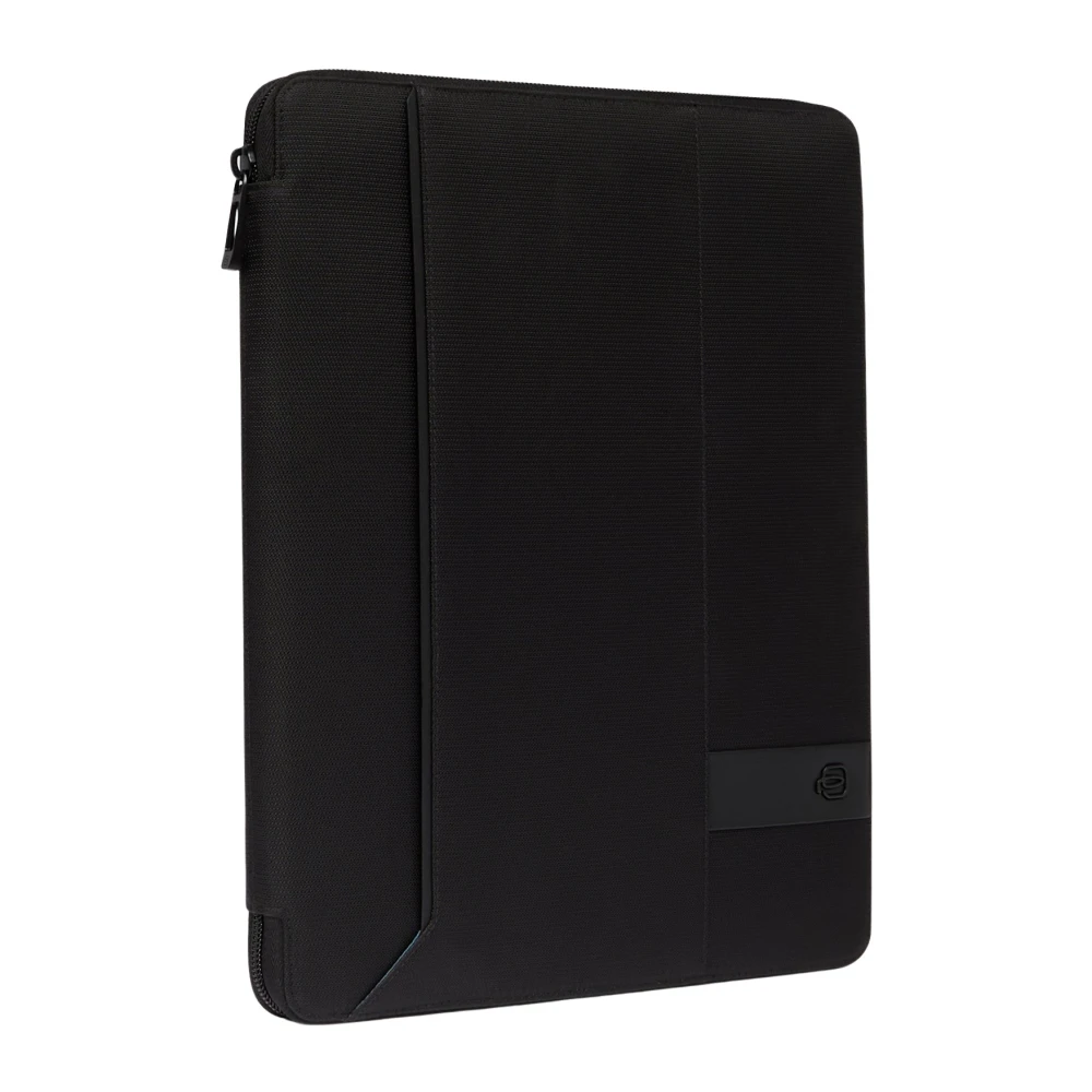 Piquadro Mannelijk Zwart Tassen Heren, One Size, Leer, Notepadhouder Met I Pad-Vak