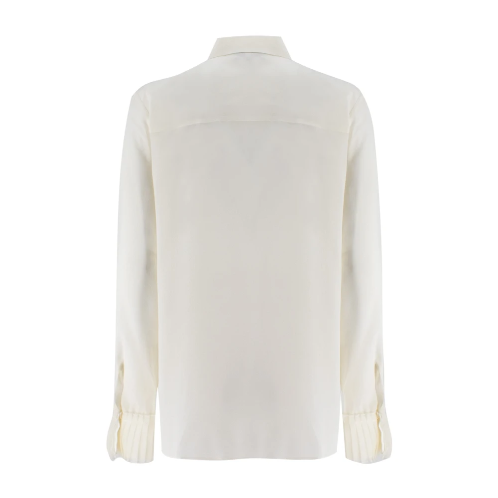 Antonelli Firenze Zijden overhemd met gebreide manchetten White Dames