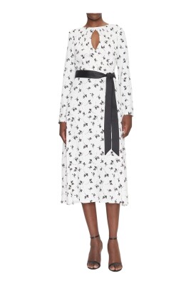 knee length dresses for ladies Long dress wide fit made in georgette FQ25WD3001W41201 FRACOMINA main image 0