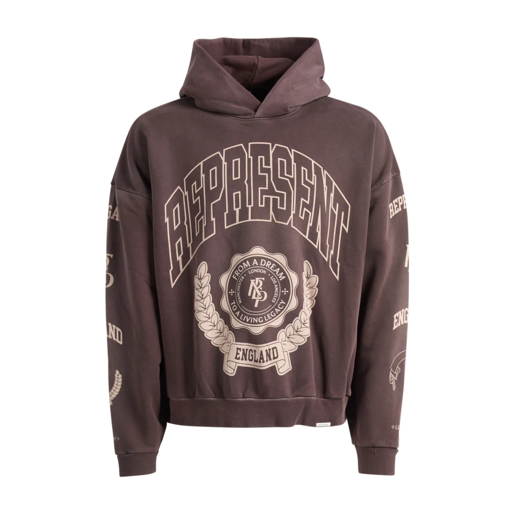 Represent Men's Brown Hoodies, S, Legacy Crest Hoodie