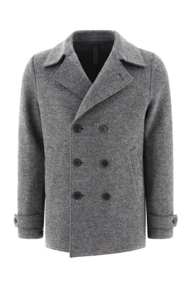 Abrigo hombre largo gris 100% lana