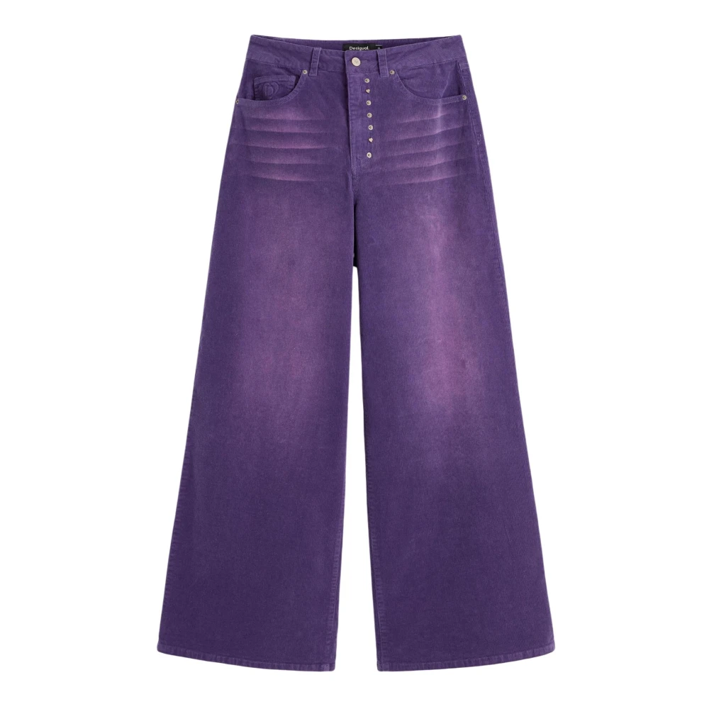 Desigual Pant Ref Porly - Female - Wide Jeans - Purple - M - Jeans