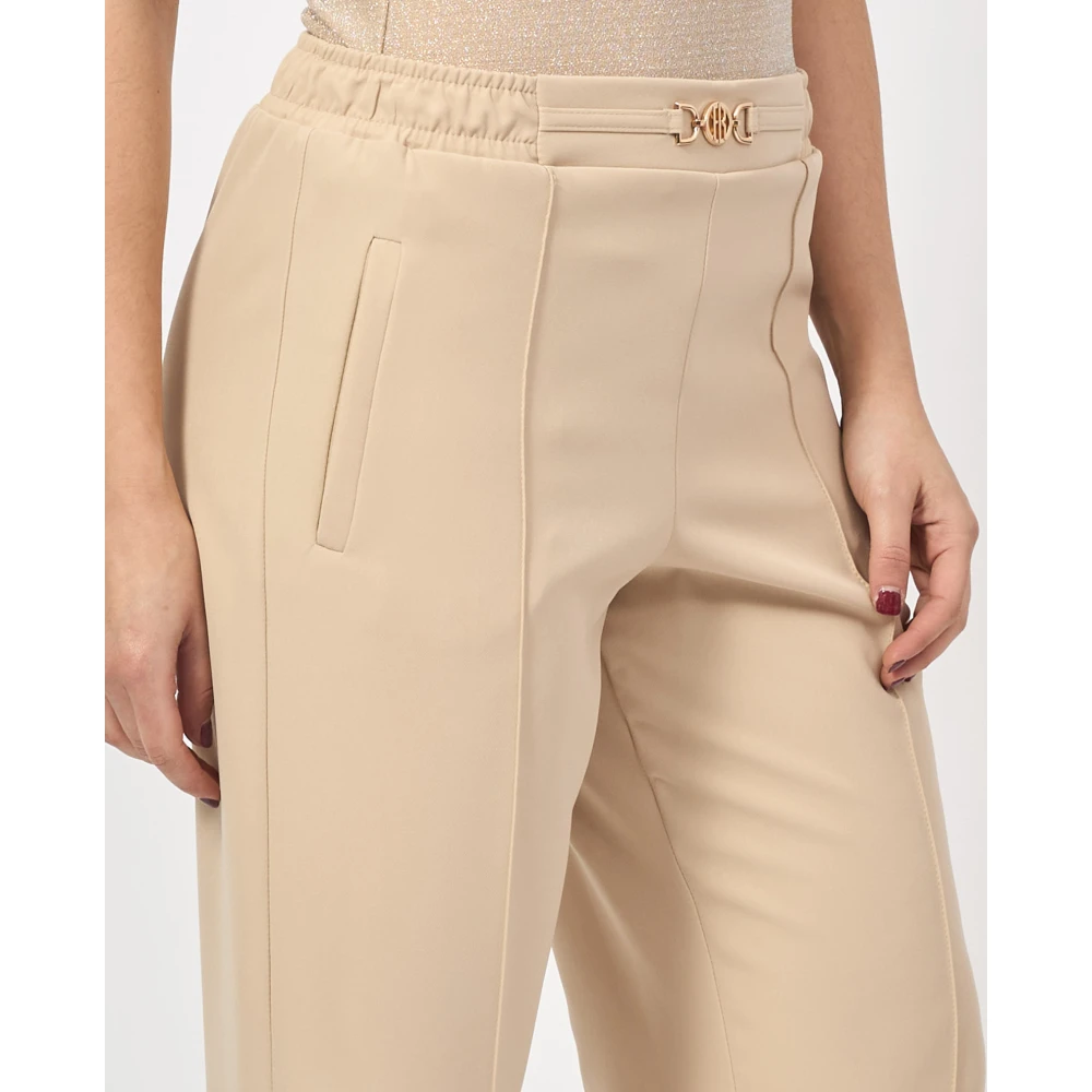 Fracomina Beige Bootcut Broek met Gouden Applicaties Beige Dames