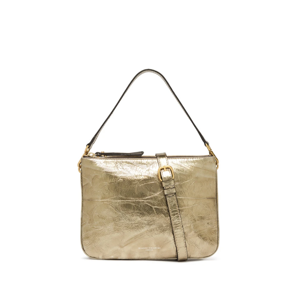 Gianni Chiarini Gelamineerde leren tas met rits Yellow Dames