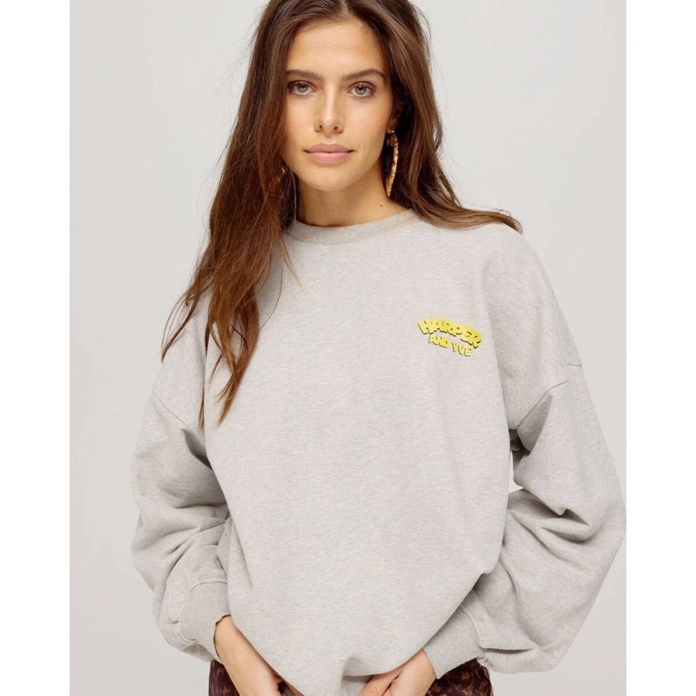 Harper & Yve Rollthedice Korte Mouw Pullover Gray Dames