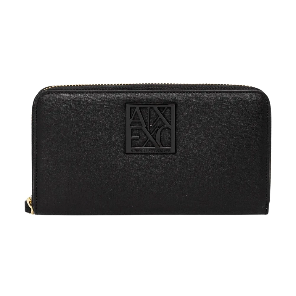 Armani Exchange Donna Nero Portafoglio Zip Around Con Logo - Immagine 3