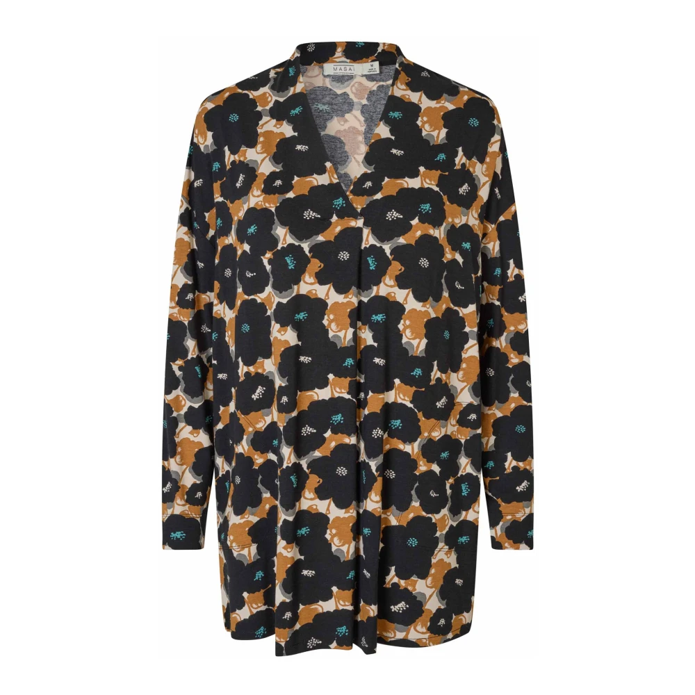 Masai Stijlvolle Tuniek met V-hals en Print Multicolor Dames