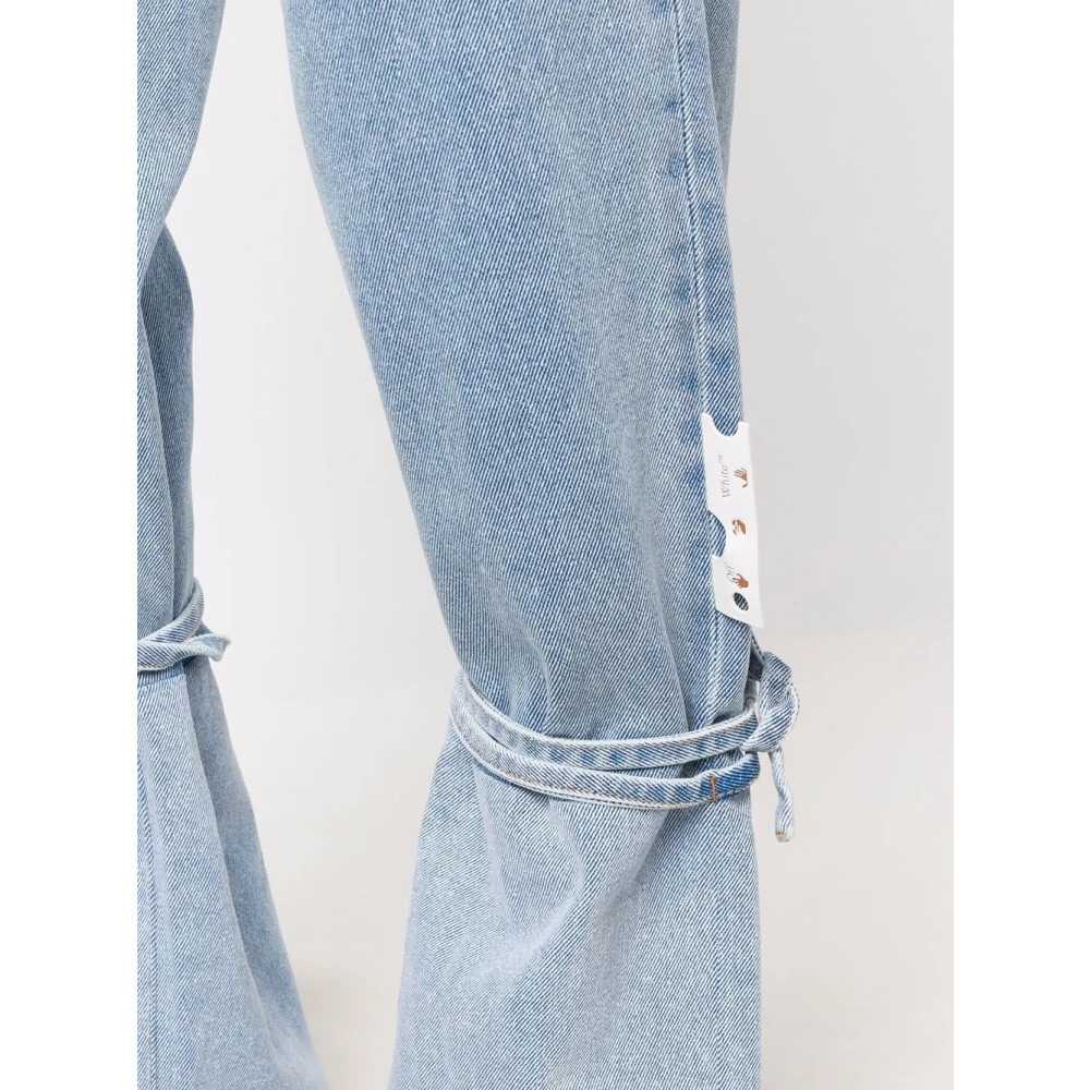 Off White Straight-leg jeans met hoge taille Blue Dames