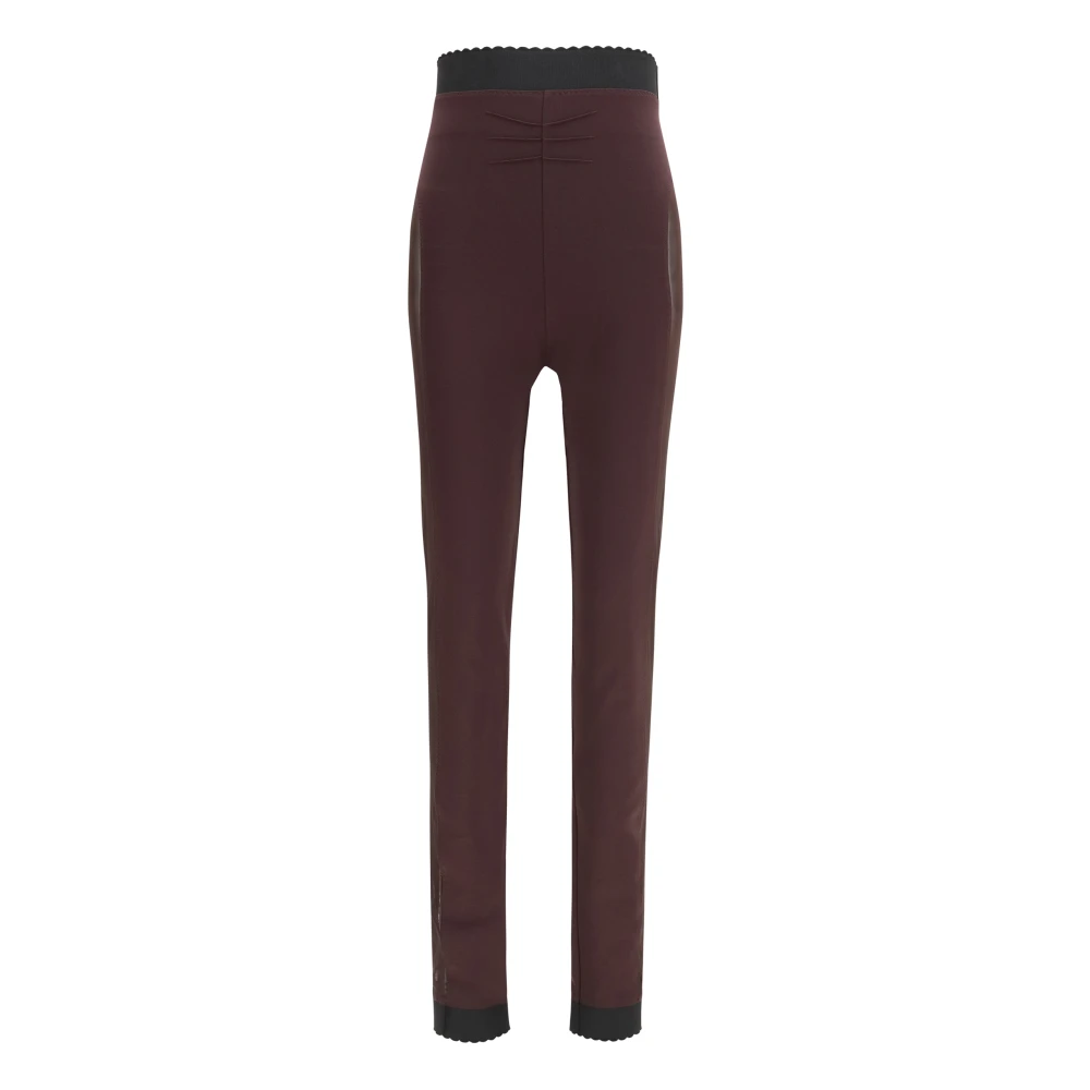 The Attico Donna Marrone - Leggings Con Dettagli Trasparenti - Trousers - M