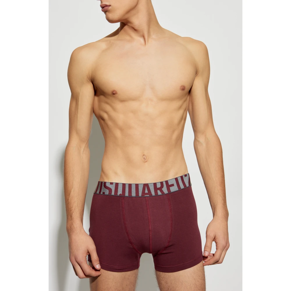 Dsquared2 Katoenen boxershorts met logo Red Heren