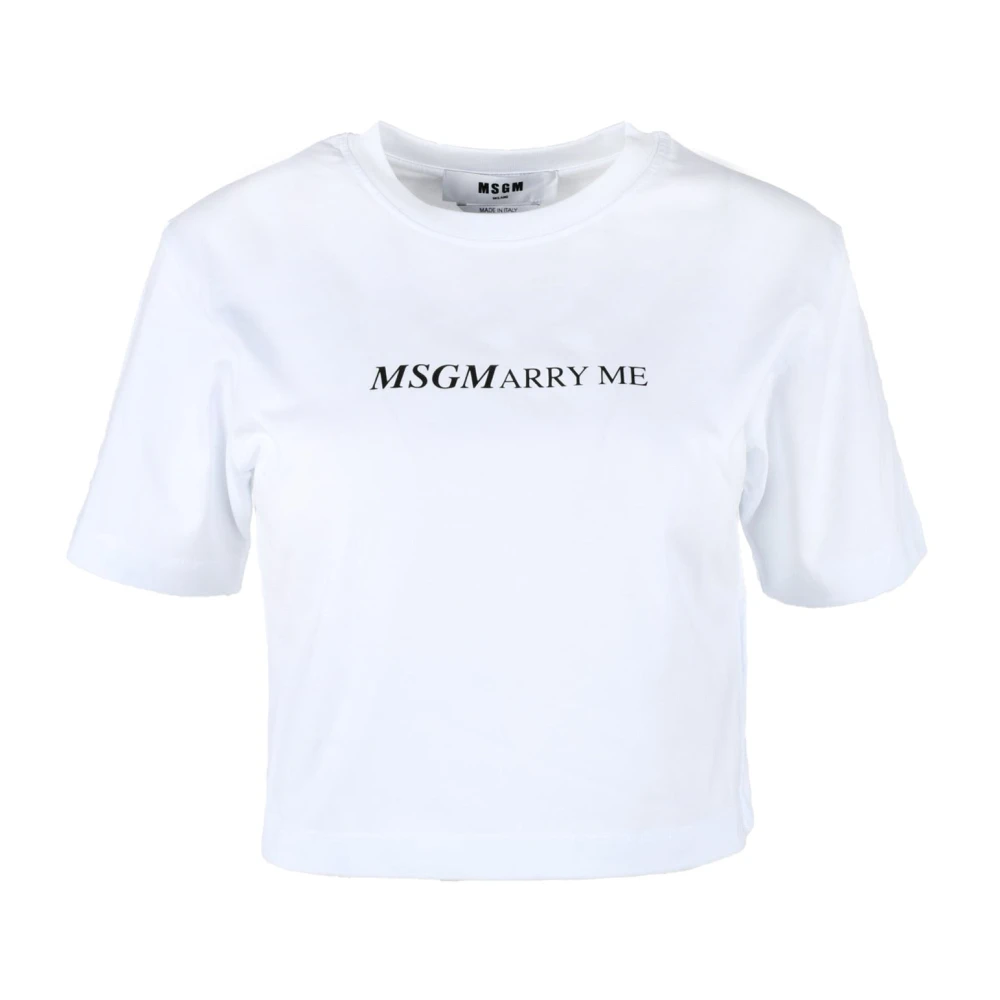 Msgm - Tops > T-Shirts - White - Msgm - Modalova