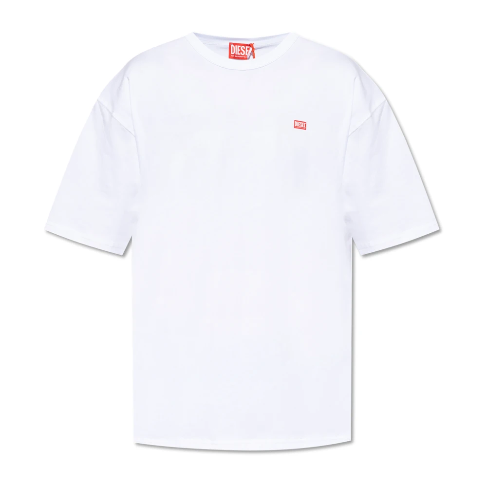 Diesel Witte Crew Neck T-shirts en Polos White Heren