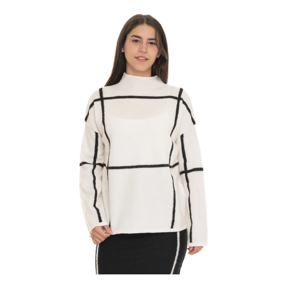 Pennyblack Geometrische Fantasie Wollen Trui White Dames