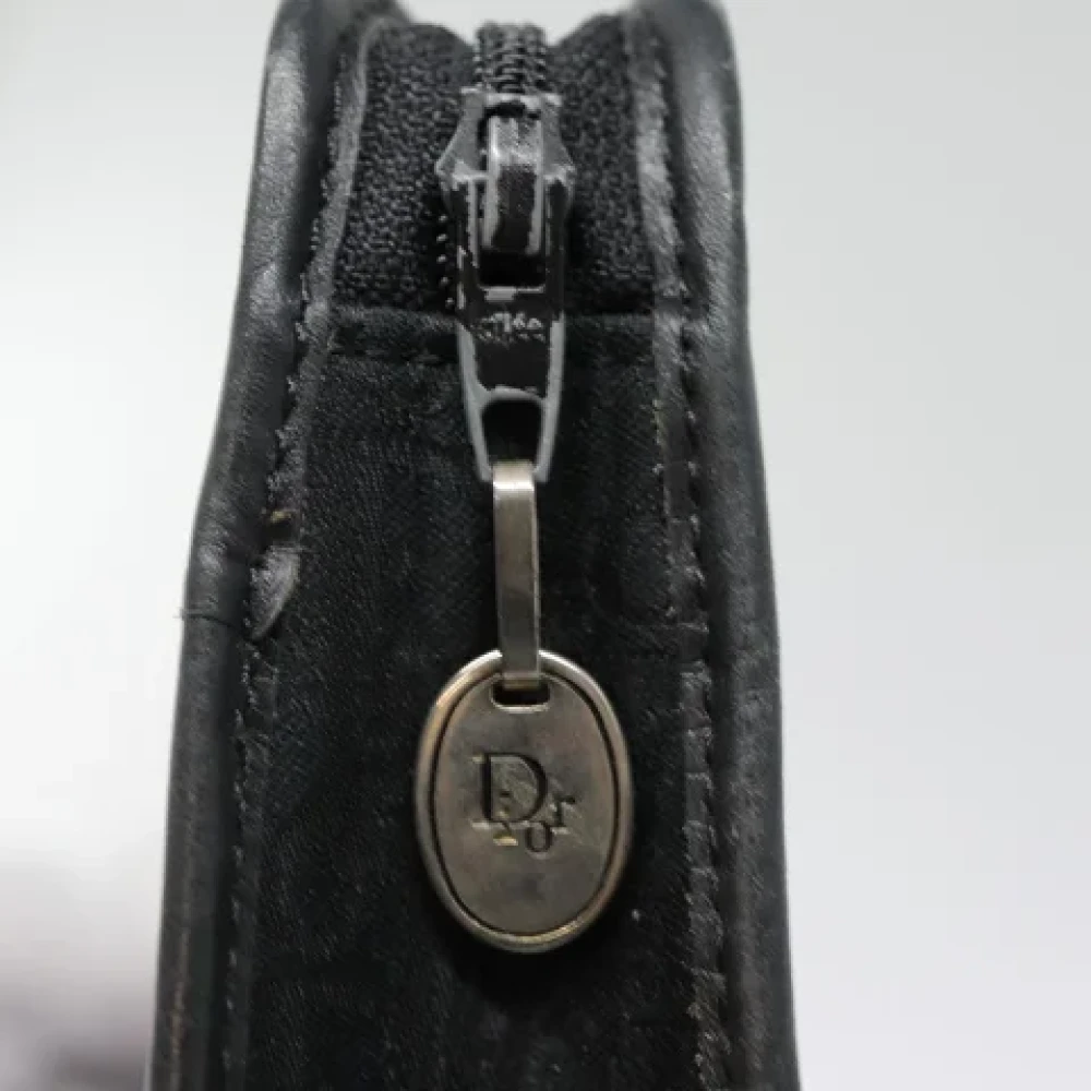 Dior Vintage Pre-owned Canvas clutches Black Dames