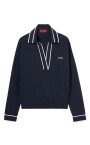 blauwe-diepe-v-hals-lange-mouw-top