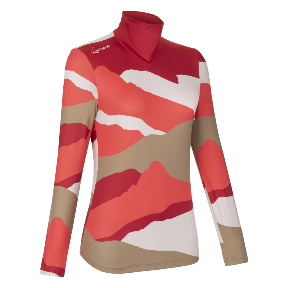 LaMunt Zonsondergang Rood Woestijn Taupe Tech Tee Multicolor Dames