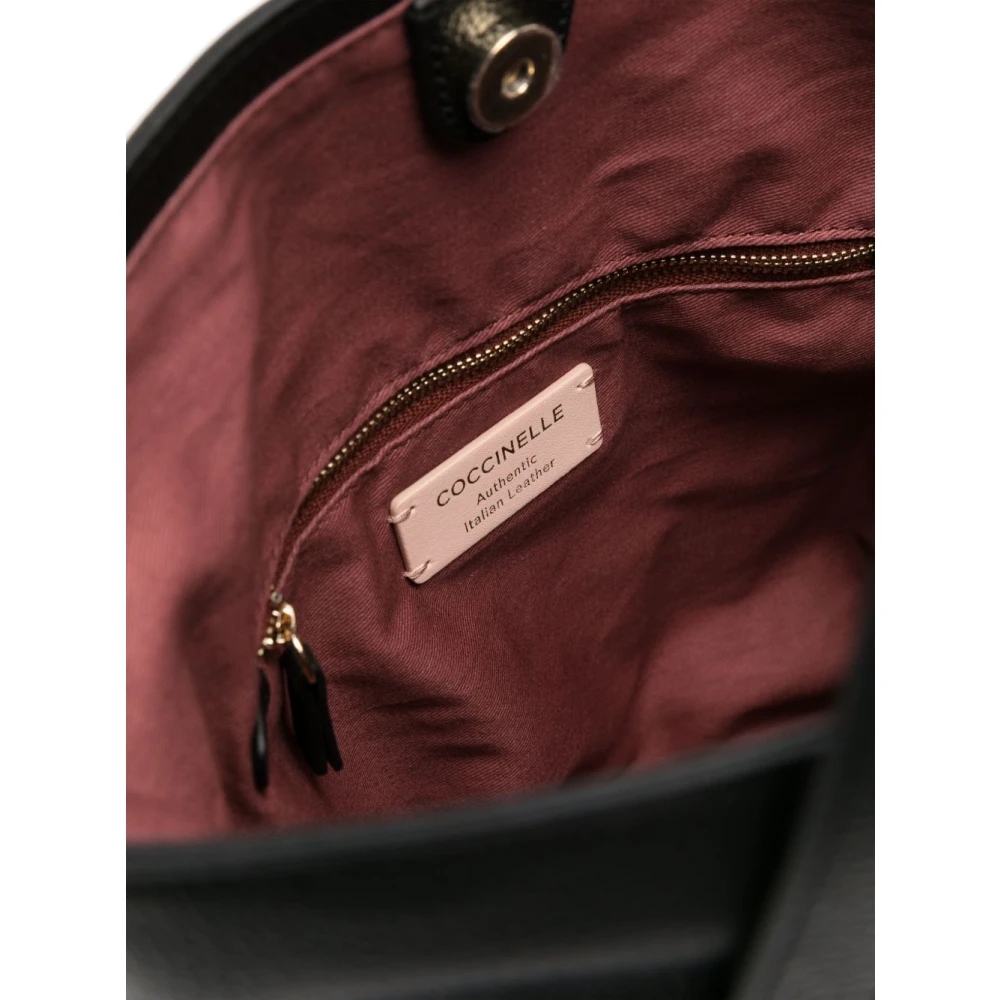 Coccinelle Zwarte leren tas met riem Black Dames