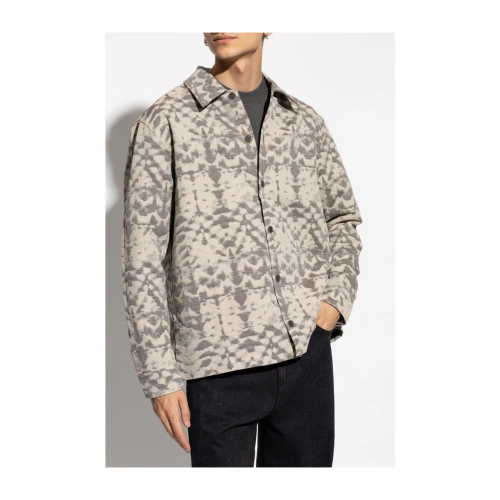 Samsøe Abstract Print Overhemd Jas Beige Heren