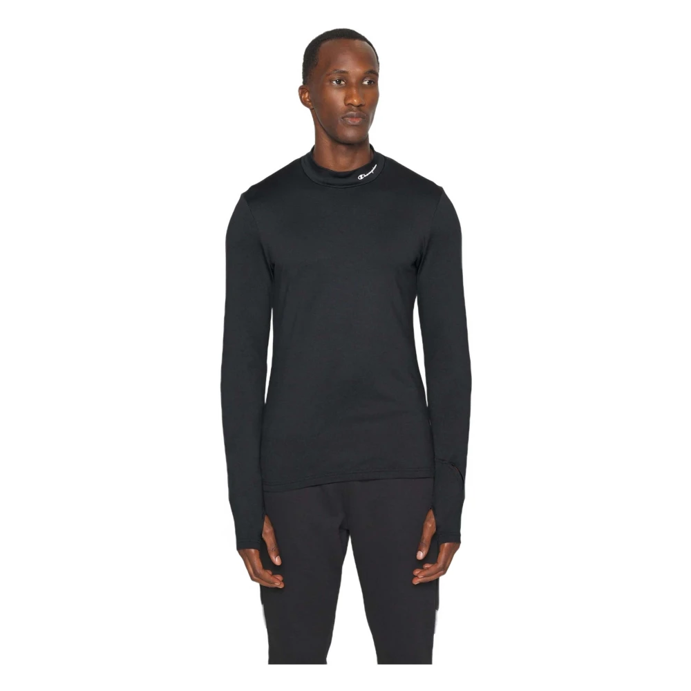 Champion Lange mouwen hoge hals T-shirt Lange mouwen T-shirt Black Heren