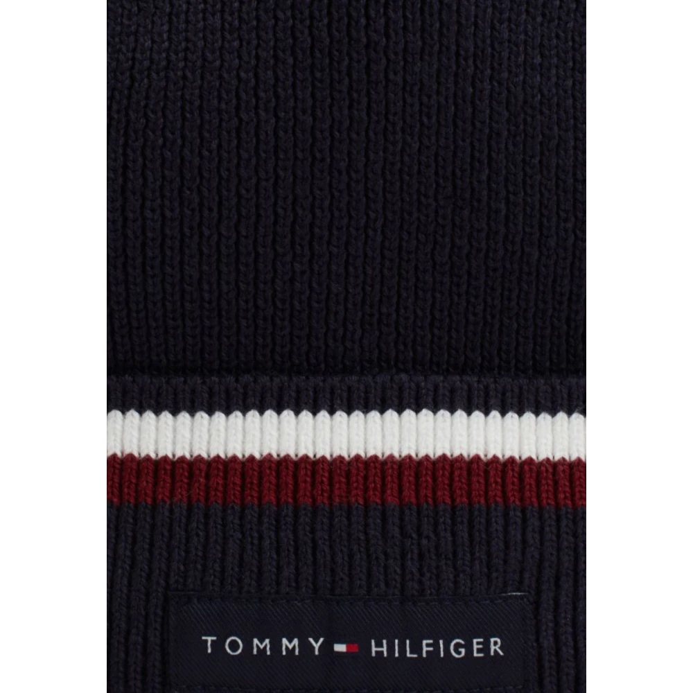 Tommy Hilfiger Mannen Liefde Streep Beanie Hoed Blue Heren