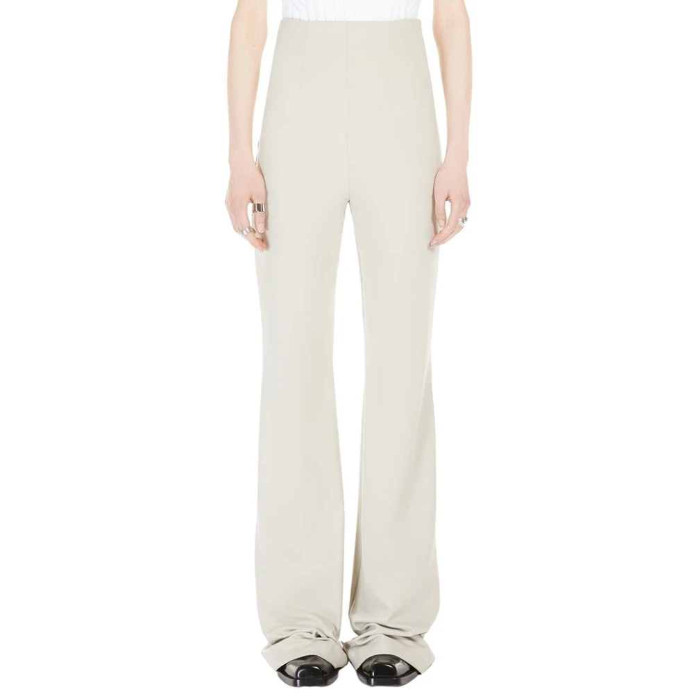SPORTMAX Flare Bottom Technische Stof Broek Beige Dames