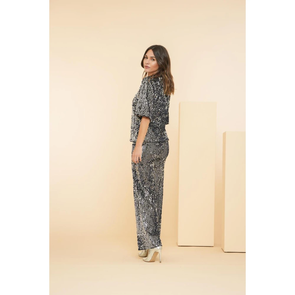Geisha Midnight Blue Top Shirt Blue Dames