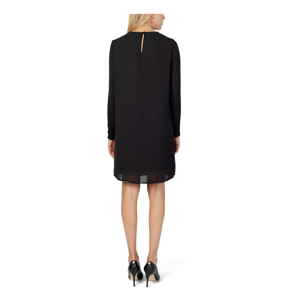 Sandro Ferrone Zwarte Jurk met Clip Sluiting Herfst Winter Black Dames