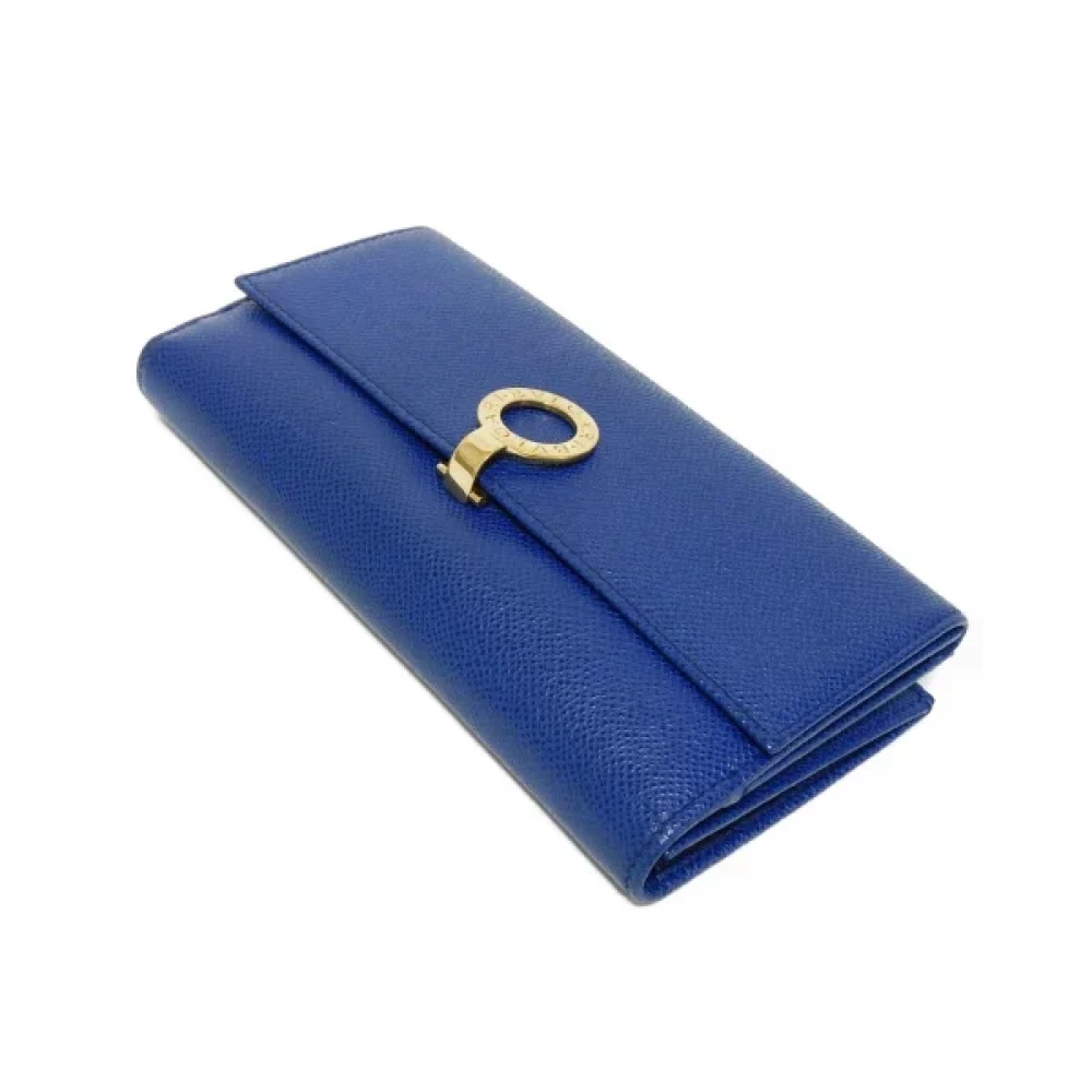 Bvlgari Vintage Pre-owned Leather wallets Blue Dames