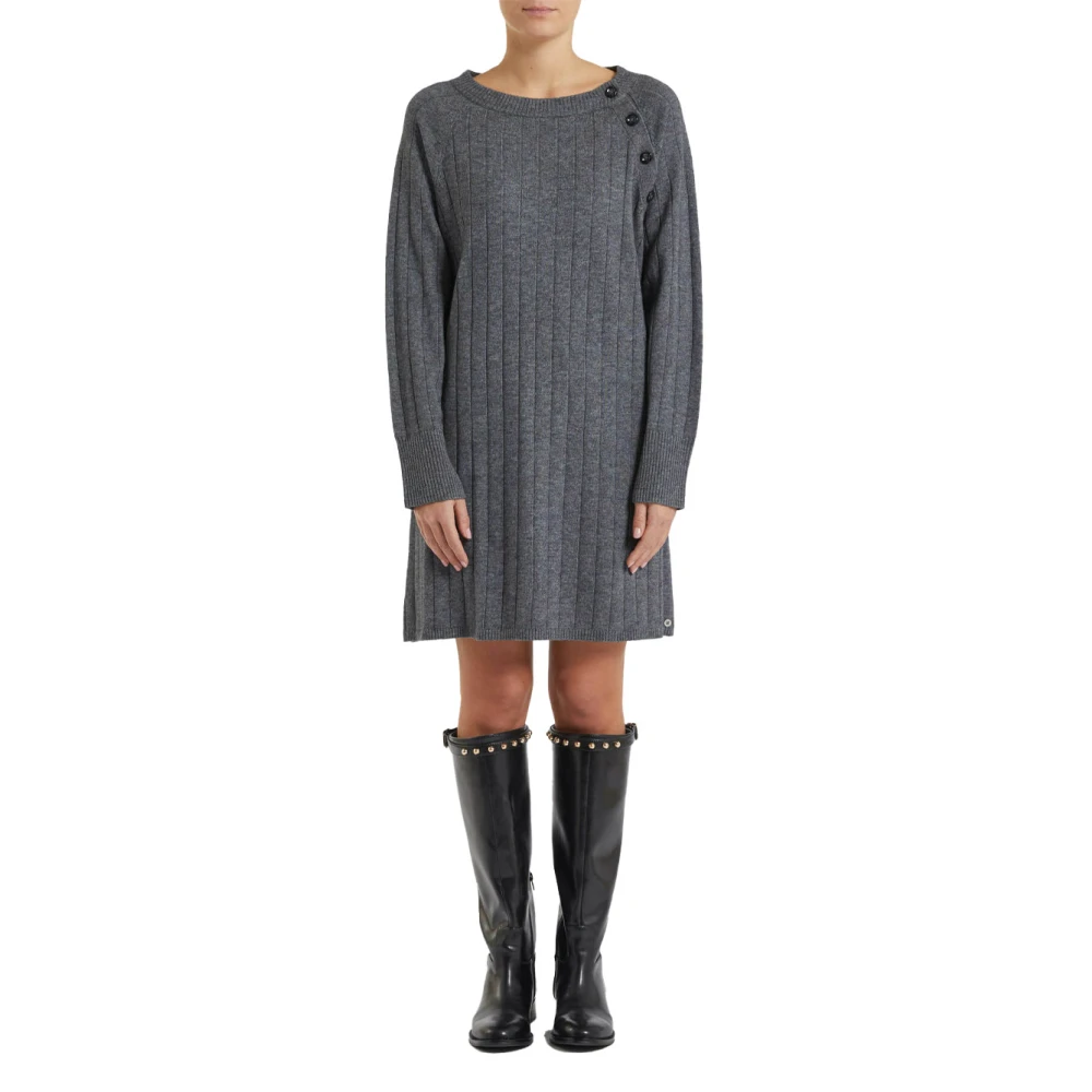 Pennyblack Wollen Gebreide Jurk Gray Dames